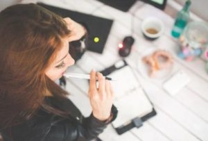 student studying
